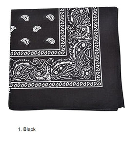 * 100% High Quality Cotton Paisley & Plain Bandanas in 42 COLORS