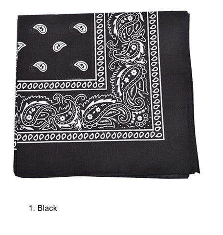 Image of * NEW High Quality Cotton Paisley & Plain Bandanas