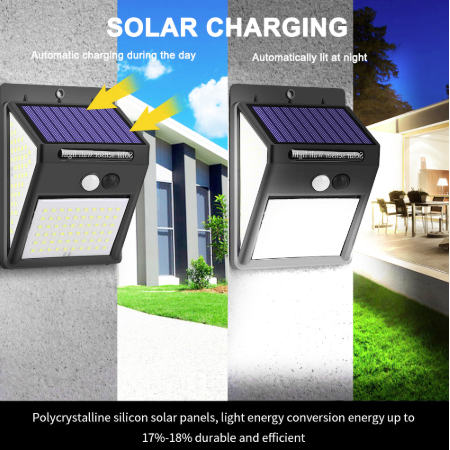 Image of * 100 LED Solar Light Outdoor Solar Lamp PIR Motion Sensor Wall Light