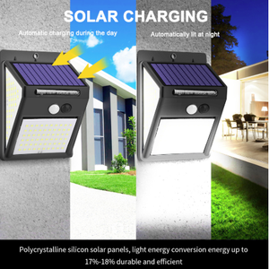 * 100 LED Solar Light Outdoor Solar Lamp PIR Motion Sensor Wall Light