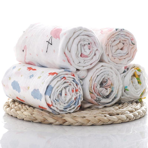 Image of * 100% Muslin Cotton Baby Swaddles Soft Newborn Blankets