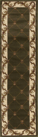 Image of 2 x 7 Runner Polypropylene Green Area Rug