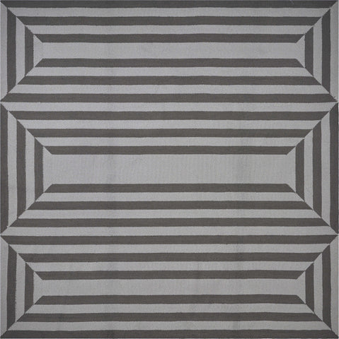 Image of 7 Ft Square UV treated Polypropylene Charcoal Area Rug