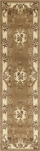 2 x 7 Runner Polypropylene Beigeor Ivory Area Rug