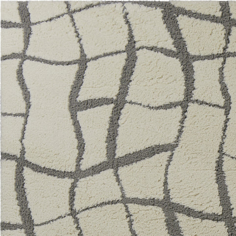 Image of 63" X 91" Ivory Microfiber Rug