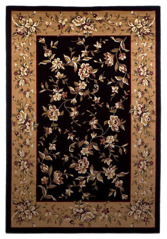 Image of 7 x 10 Polypropylene Black or Beige Area Rug