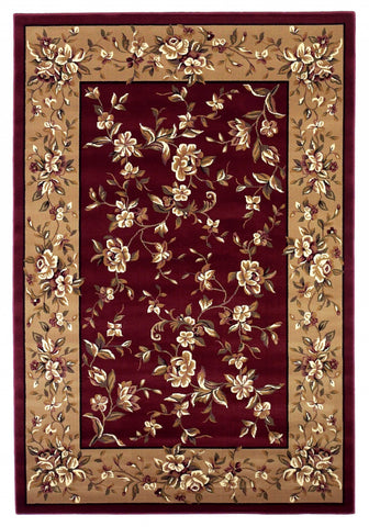 Image of 7 x 10 Polypropylene Red or Beige Area Rug