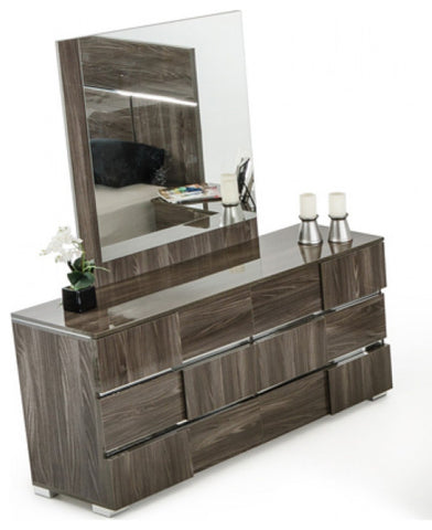 Image of 39" Ebony MDF Veneer and Glass Mirror