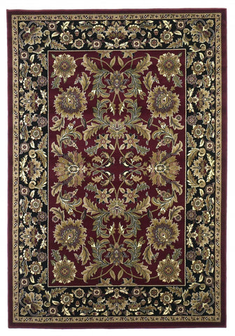 Image of 2 x 7 Runner Polypropylene Red or Black Area Rug