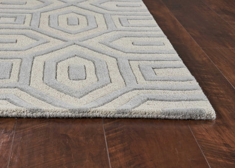 Image of 5 x 8 Wool Grey Area Rug