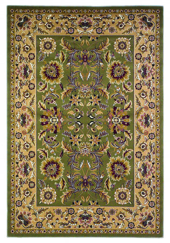 Image of 3 x 5 Polypropylene Green or Taupe Area Rug