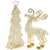 3.5" x 8" x 16" Gold Crystal Christmas Tree