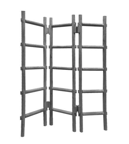 Image of 54" x 1.5" x 59" Gray Wood Blanket Rack Screen