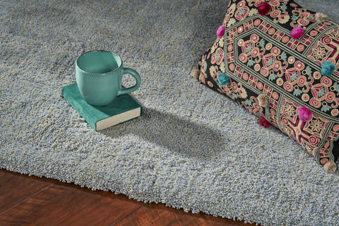 Image of 3 x 5 Polyester Blue Heather Area Rug