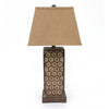 7" x 7" x 28.5" Brown, Industrial With Honeycombed Metal Base - Table Lamp