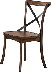 18" X 21" X 35" Dark Oak &amp;amp; Black Wood Side Chair Set2