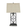 5.5" x 9.25" x 28.75" Gray, Industrial With Stacked Metal Pedestal - Table Lamp