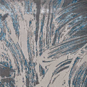 63" X 91" Silver or Blue Polypropelene or Polyester Rug