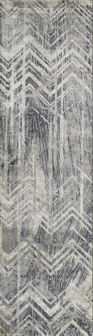 Image of 63" X 91" Grey Polyester or Viscose Rug