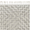 63" X 91" Ivory Grey Polyester Rug