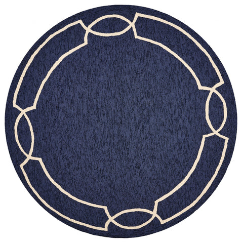 Image of 7 Ft Round UV treated Polypropylene Ocean Area Rug