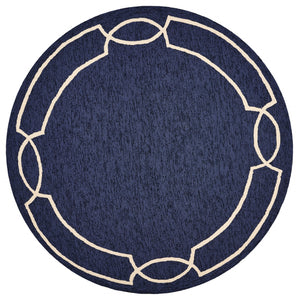 7 Ft Round UV treated Polypropylene Ocean Area Rug