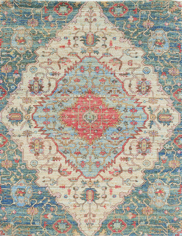 Image of 5 x 7 Jute Blue or Red Area Rug