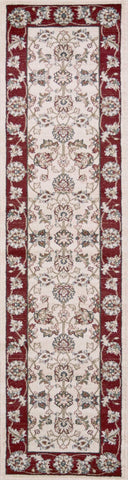 Image of 2 x 7 Runner Polypropylene Ivory or Red Area Rug