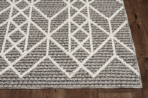 Image of 31" X 93" Grey Polypropylene Rug