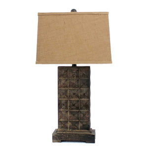 4.75" x 9.5" x 29.5" Brown, Vintage With Metal Pedestal - Table Lamp