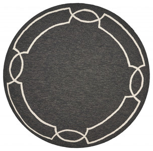 7 Ft Round UV treated Polypropylene Onyx Area Rug