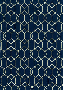 3 x 5 UV treated Polypropylene Navy Area Rug