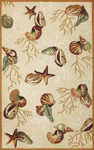 Image of 5 x 7 6" Polyester Beige Area Rug