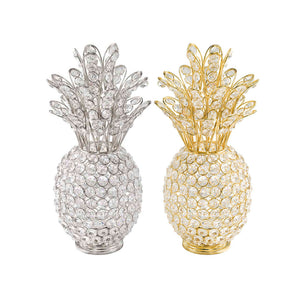 6" x 6" x 12.5" Gold Crystal Pineapple