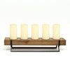 5-Candle Metal and Wood Holder Centerpiece