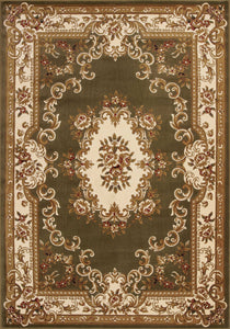 3 x 5 Polypropylene Greenor Ivory Area Rug