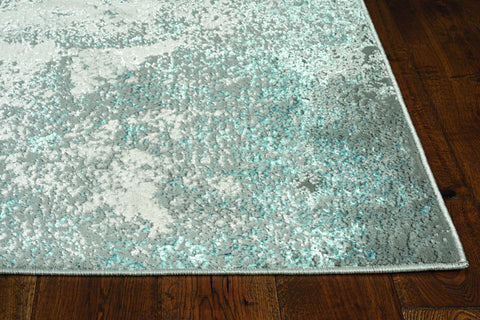 Image of 39" X 59" Silver or Blue Polypropelene or Polyester Rug