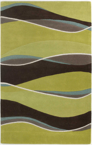 Image of 5 x 8 Wool Lime or Mocha Area Rug