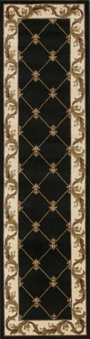 Image of 2 x 7 Runner Polypropylene Black Area Rug