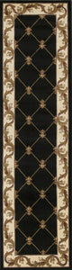 2 x 7 Runner Polypropylene Black Area Rug