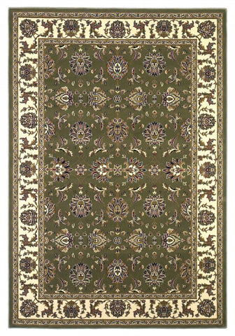 Image of 7 Ft Round Polypropylene Green or Ivory Area Rug