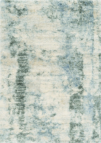 Image of 2 x 5 Polypropylene Ivory or Blue Area Rug