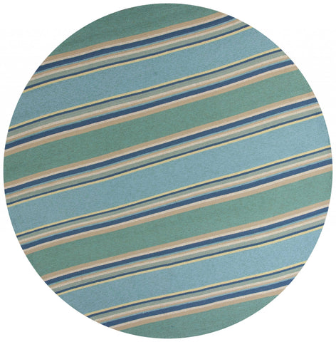 Image of 7 Ft Round UV treated Polypropylene Ocean Area Rug