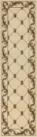 Image of 2 x 7 Runner Polypropylene Ivory Area Rug