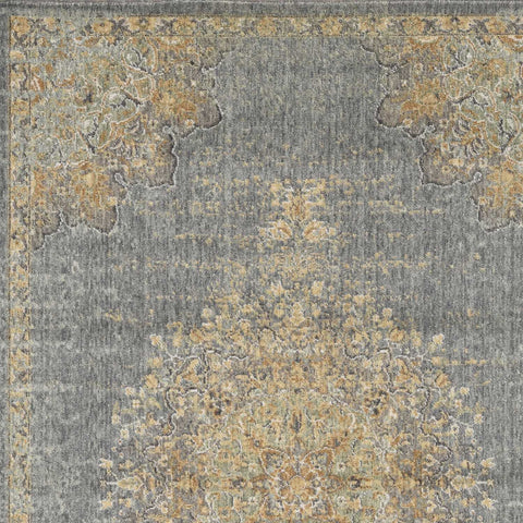 Image of 27" X 90" Slate Grey Wool Rug