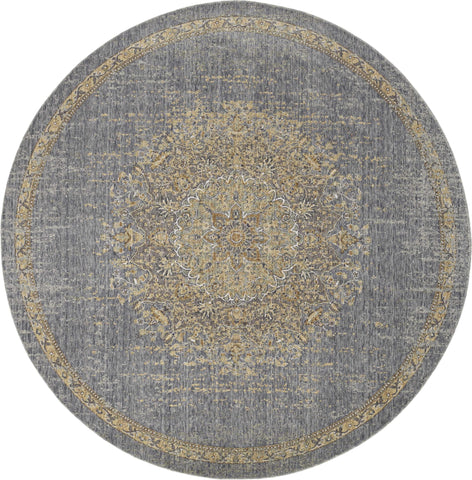 Image of 39" X 63" Slate Grey Wool Rug