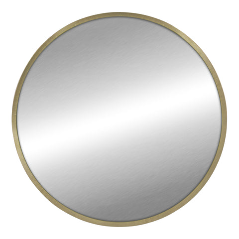 Image of Round Wall Mirror with Matte Gold Finish