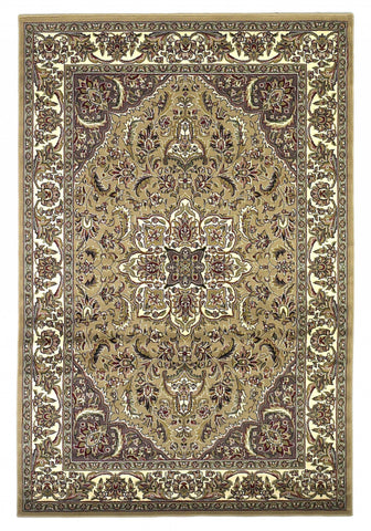 Image of 2 x 7 Runner Polypropylene Beige or Ivory Area Rug