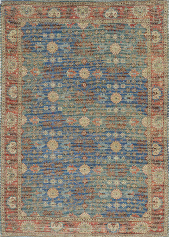 Image of 5 x 7 Jute Blue or Red Area Rug