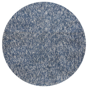 6 Ft Round Polyester Indigo or Ivory Heather Area Rug